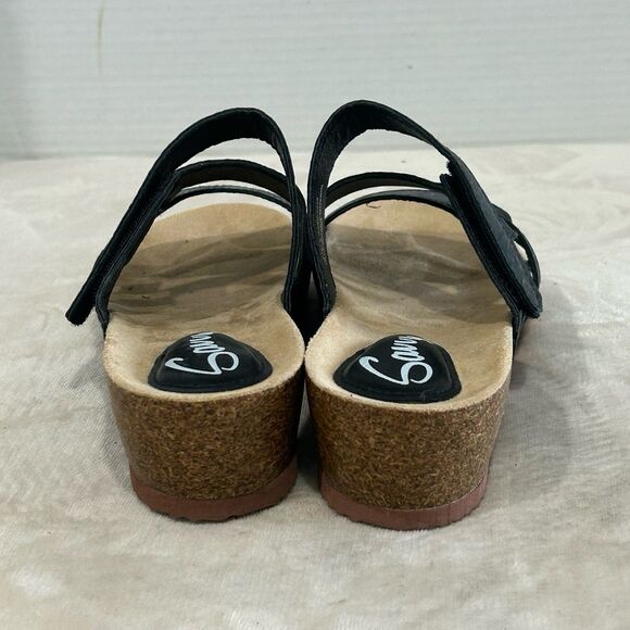 Savvy Slip-Ons Shoe Sandals Women’s Size 9 Color Black Velcro Strap Bark - Picture 4 of 12